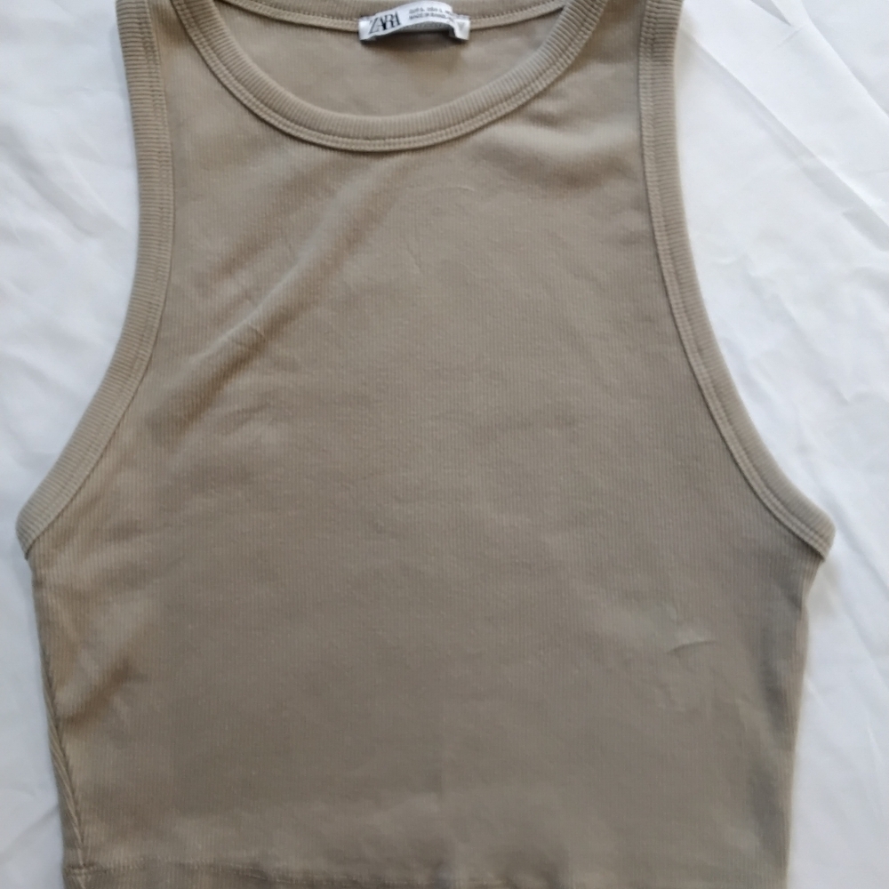 Zara Women's Brown SleevelessTop
